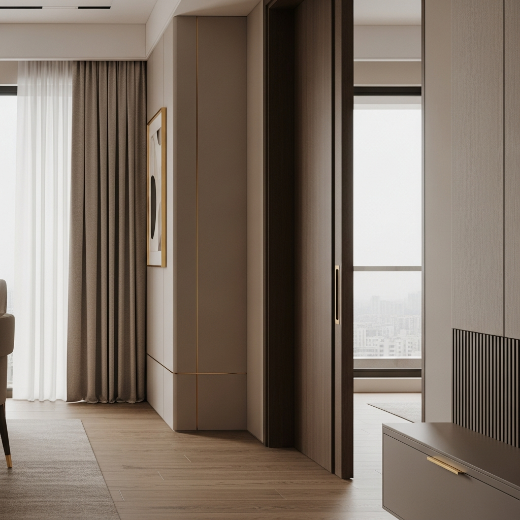 Private living room design in a premium 2 BHK apartment in Wakad Pune